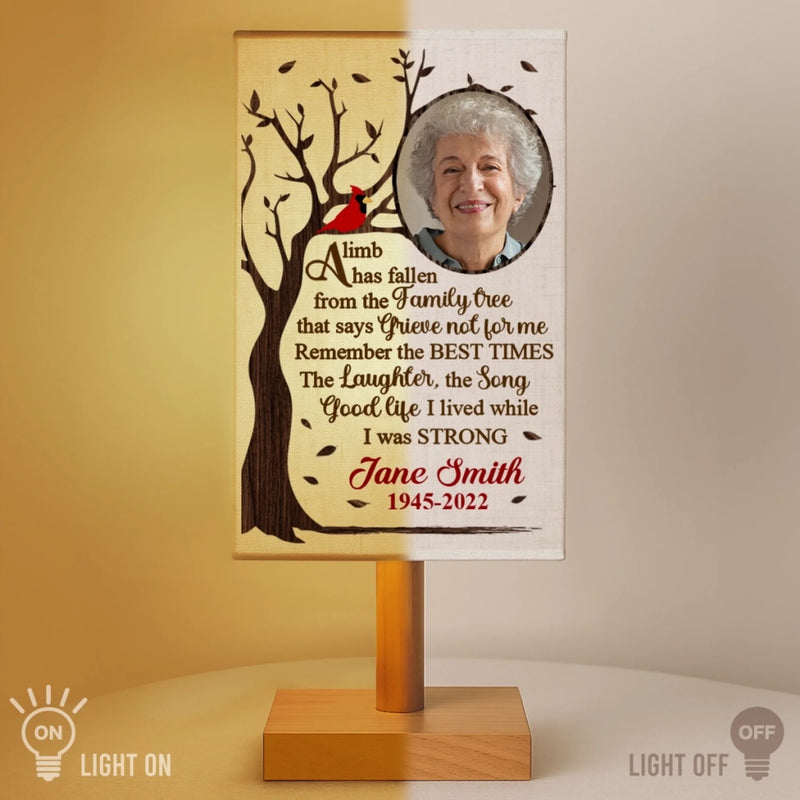 Custom Photo Bedside Table Fabric Lamp - Personalized Memorial Sympathy Gifts For Loss Of Mom, Dad - A Light Of Everlasting Memories