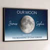 Custom Horizontal Poster - Personalized Anniversary Wedding Gifts For Husband And Wife, Him And Her - Under This Moon Our Story Began