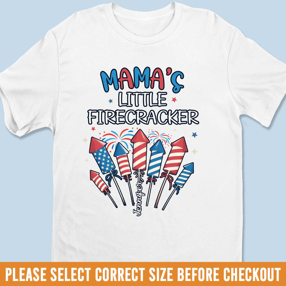 Little Firecracker Vibes - Family Personalized Custom Unisex T-shirt, Premium T-shirt, Hoodie - 4th Of July, Gift For Mom, Grandma