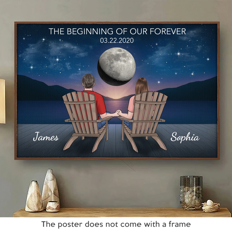 Custom Horizontal Poster - Personalized Anniversary Wedding Gifts For Husband And Wife, Him And Her - The Beginning Of Our Forever