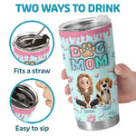 Custom 3D Inflated Effect Printed Tumbler - Personalized Birthday Gifts For Dog Lovers, Dog Mom - Messy Hair, Furry Hugs