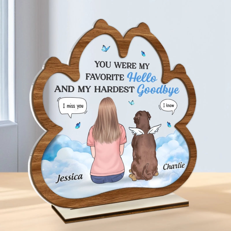 Custom Wood & Acrylic Plaque - Personalized  Pet Memorial Sympathy Gifts For Dogs - Love And Memories Never Fade Away