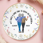 Custom Name Old Friend Gifts for Women - Personalized Full-Print Jewelry Round Dish