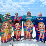 Custom Beach Towel - Personalized Summer Vacation And Travel Gifts For Women, Men - Sandy Toes, Sassy Nose