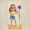 Custom Beach Towel - Personalized Summer Vacation And Travel Gifts For Women, Men - Tan Lines And Good Times