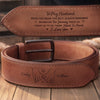 Custom Double-Sided Engraved Leather Belt - Personalized Anniversary Wedding Gifts For Husband And Wife, Him And Her - My Best Adventure