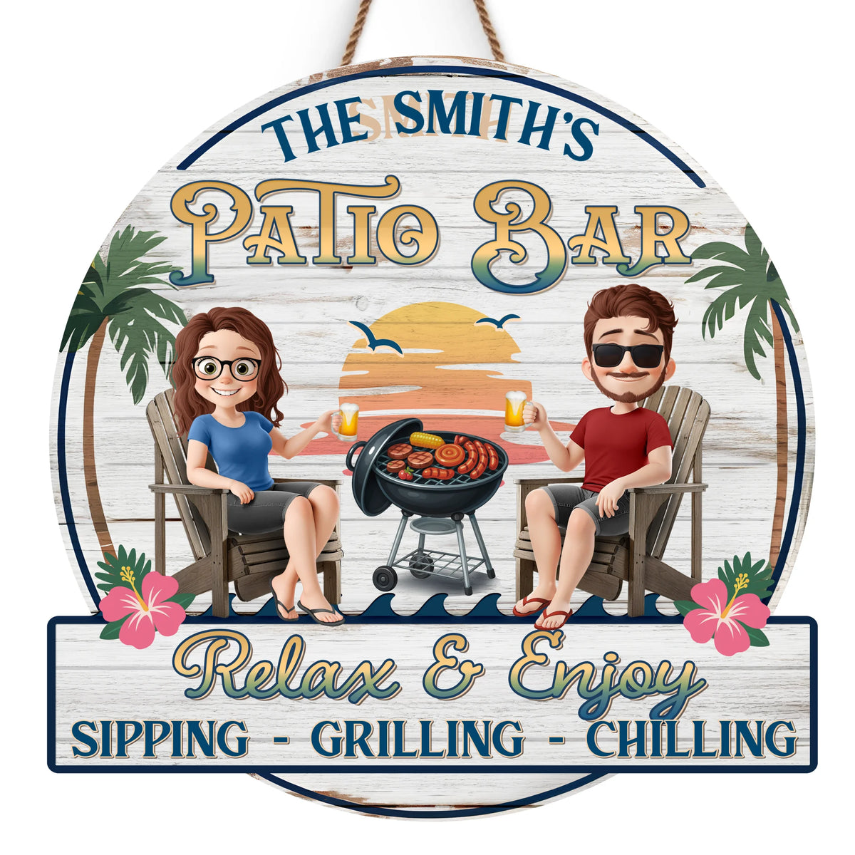 Custom Wood Sign - Personalized Summer Vacation And Travel Gifts For Husband And Wife, Him And Her - Cheers To Summer Days