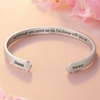 Bracelet manchette en acier inoxydable gravé personnalisé - Cadeaux de condoléances commémoratifs personnalisés pour la perte de maman, papa - Toujours dans mes pensées, pour toujours dans mon cœur