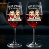 Custom Stemmed Wine Glass - Personalized Best Friend Birthday Gifts For Women - Drunk Together, Stay Together