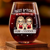 Custom Wine Glass - Personalized Best Friend Birthday Gifts For Women - Friends Don’t Let Friends Drink Alone