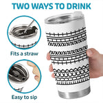 Black and White Geometric Pattern Tumbler - Everyday Drinkware