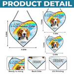 Custom Photo Heart-Shaped Stained Glass Window Suncatcher - Personalized Pet Memorial Sympathy Gifts For Dogs, Cats - Waiting For Reunion At Rainbow Bridge