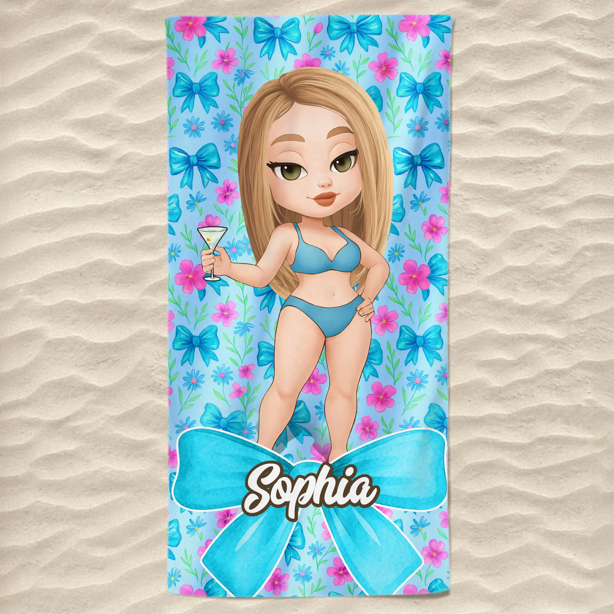 Custom Beach Towel - Personalized Summer Vacation And Travel Gifts For Women - Beach Days And Cocktails