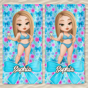 Custom Beach Towel - Personalized Summer Vacation And Travel Gifts For Women - Beach Days And Cocktails