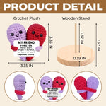 Custom Crochet Heart Plush - Personalized Best Friend Birthday Gifts For Women - Friendship Served With Smiles