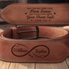 Custom Double-Sided Engraved Leather Belt - Personalized Anniversary Wedding Gifts For Husband And Wife, Him And Her - You And Me, No Filter