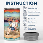 Custom 4 In 1 Can Cooler Tumbler - Personalized Retirement Gifts For Women, Men - Goodbye Tension, Hello Pension
