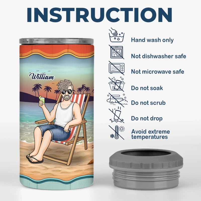 Custom 4 In 1 Can Cooler Tumbler - Personalized Retirement Gifts For Women, Men - Goodbye Tension, Hello Pension
