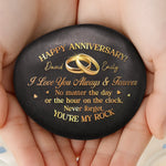 Custom Printed Rock - Personalized Anniversary Wedding Gifts For Couple, Husband, Wife - My Daily Dose Of Happy