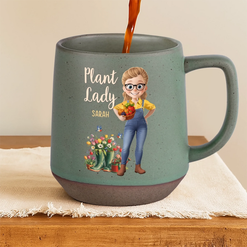 Custom Printed Stoneware 12oz Mug - Personalized  Garden Gifts For Gardeners - Sprout Goals