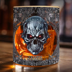 Custom Gothic Skull Whiskey Glass - Personalized Birthday Gifts For Bikers, Rock Music Fans, Best Friends, Family, Whiskey Lovers - Be Cool, Be Wild