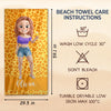 Custom Beach Towel - Personalized Summer Vacation And Travel Gifts For Women - Sun, Sand, And Sips