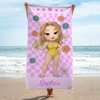 Custom Beach Towel - Personalized Summer Vacation And Travel Gifts For Women - Tropical Vibes All Day