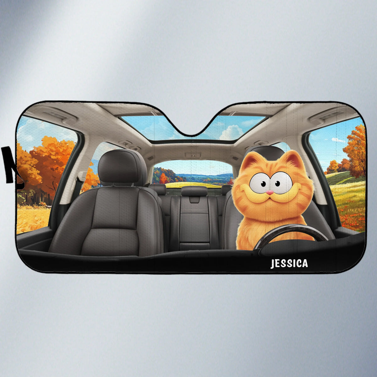 Custom Auto Windshield Sunshade, Car Window Protector - Personalized Summer Vacation And Travel Gifts For Cat Lovers, Cat Mom And Dad - Road Trips With My Furry Crew