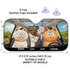 Custom Auto Windshield Sunshade, Car Window Protector - Personalized Summer Vacation And Travel Gifts For Cat Lovers, Cat Mom And Dad - Road Trips With My Furry Crew