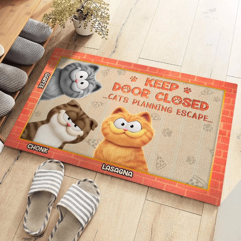 Custom Home Decor Decorative Mat - Personalized Birthday Gifts For Cat Lovers, Cat Mom And Dad - Exit Strategy In Progress Here