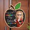 Custom Wood Sign - Personalized Back To School Gifts For Teachers - Knowledge Begins Behind This Door