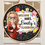 Custom Wood Sign - Personalized Back To School Gifts For Teachers - Step Inside For Classroom Adventures