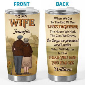 Custom Tumbler - Personalized Anniversary Wedding Gifts For Husband And Wife, Him And Her - Holding On To You