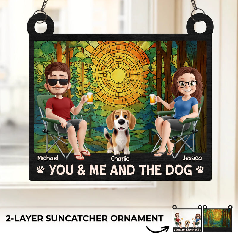 Custom Window Hanging Suncatcher Ornament - Personalized Anniversary Wedding Gifts For Husband And Wife, Dog Dad And Mom - Together With Our Pack