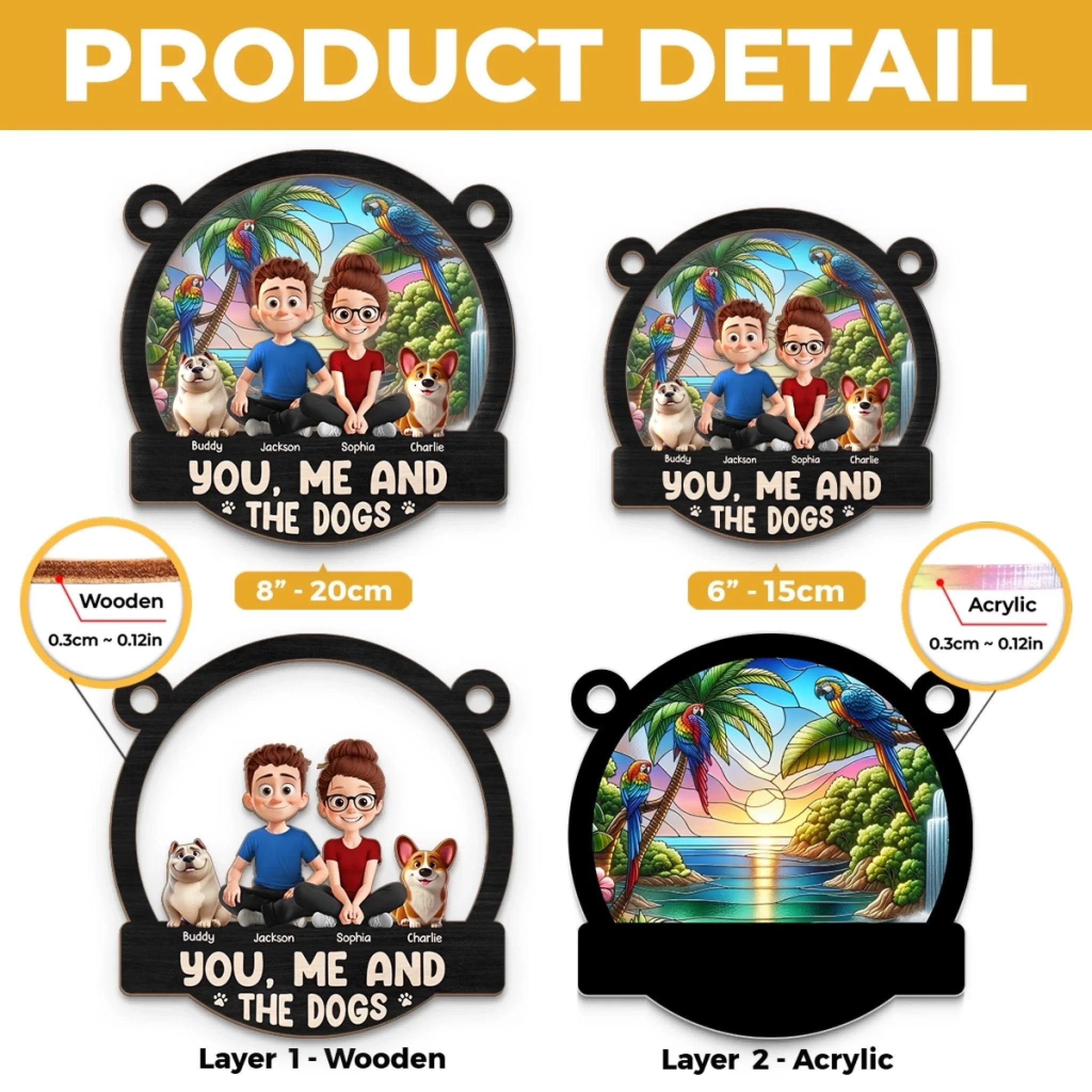 Custom Window Hanging Suncatcher Ornament - Personalized Anniversary W