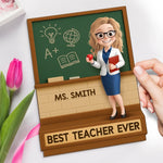 Custom 2-Layered Wooden Plaque - Personalized Back To School Gifts For Teacher - Discover, Grow, And Shine Here