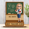 Custom 2-Layered Wooden Plaque - Personalized Back To School Gifts For Teachers - Discover, Grow, And Shine Here