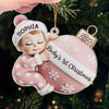 Custom Acrylic Ornament - Personalized Christmas Baby Shower, Gender Reveal Gifts For New Moms, New Dads, New Parents - First Christmas Magic Begins