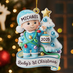 Custom Acrylic Ornament - Personalized Christmas Baby Shower, Gender Reveal Gifts For New Moms, New Dads, Grandparent - Stockings, Snows, And Baby Giggles