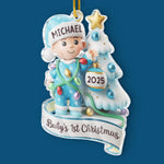 Custom Acrylic Ornament - Personalized Christmas Baby Shower, Gender Reveal Gifts For New Moms, New Dads, Grandparent - Stockings, Snows, And Baby Giggles