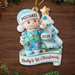 Custom Acrylic Ornament - Personalized Christmas Baby Shower, Gender Reveal Gifts For New Moms, New Dads, Grandparent - Stockings, Snows, And Baby Giggles