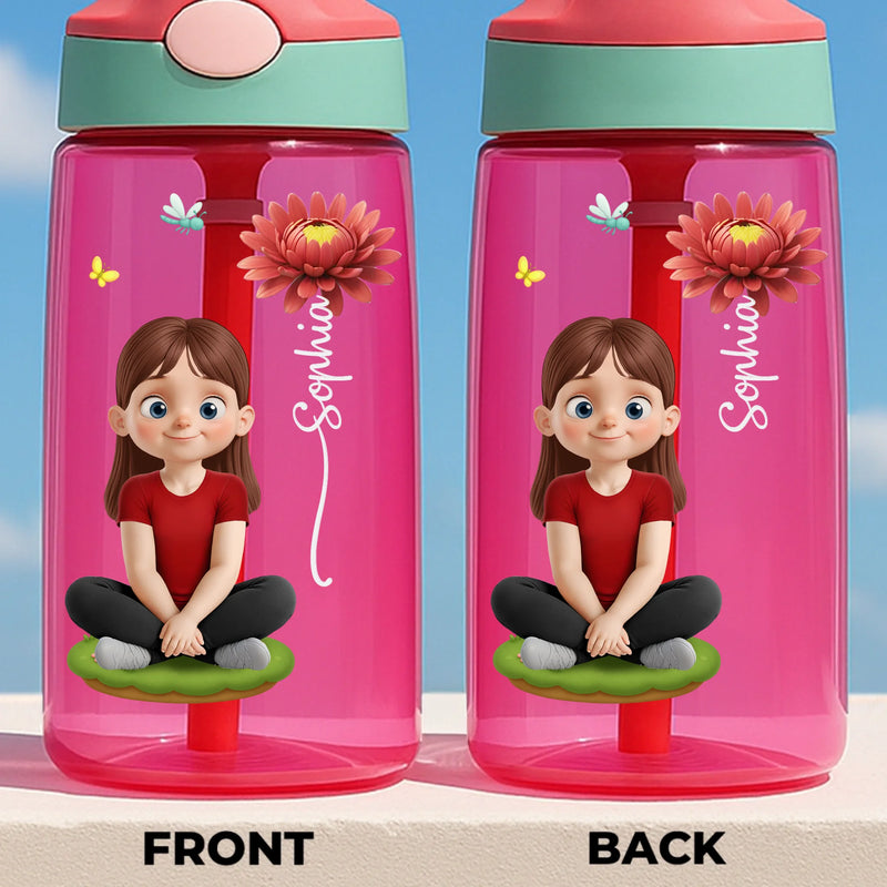 Custom 16oz Plastic Kids Water Bottle - Personalized Back To School Gifts For Kids - Kids Blossom With Every Drink