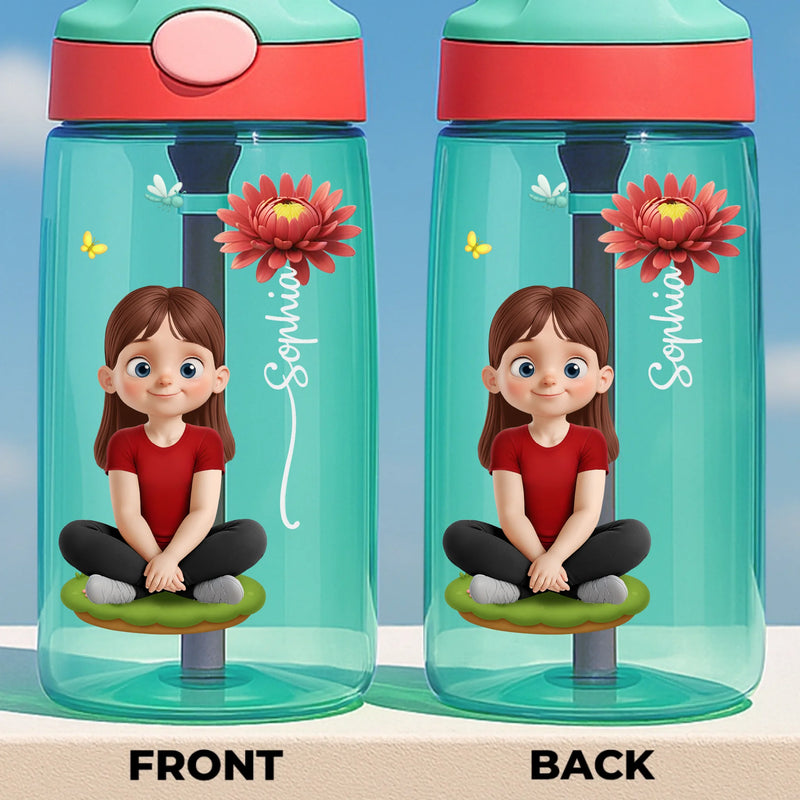 Custom 16oz Plastic Kids Water Bottle - Personalized Back To School Gifts For Kids - Kids Blossom With Every Drink