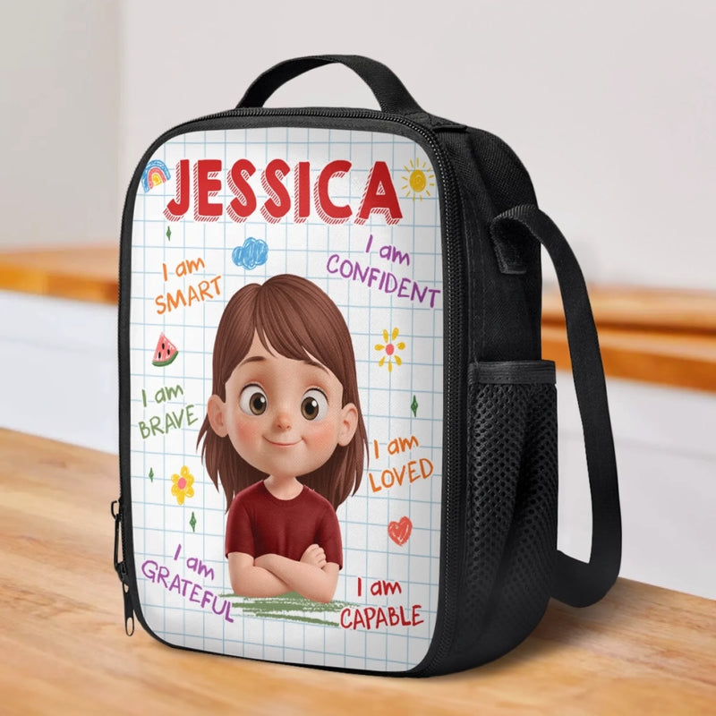 Custom Kids Lunch Bag - Personalized Back To School Gifts For Kids - Ready To Conquer First Grade