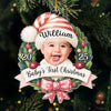 Custom Photo Acrylic Ornament - Personalized Christmas Baby Shower, Gender Reveal Gifts For New Moms, New Dads, New Parents - Santa’s Cutest Helper