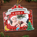 Custom Photo Acrylic Ornament - Personalized Christmas Baby Shower, Gender Reveal Gifts For New Moms, New Dads, Grandparent - First Christmas, Forever Loved