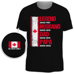 Custom Unisex T-Shirt With Design On Sleeve - Personalized Birthday Gifts For Dad, Grandpa - Timeless Love In Every Tribute