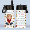 Custom Kid Water Bottle - Personalized Back To School Gifts For Kids - School Days, Cool Sips