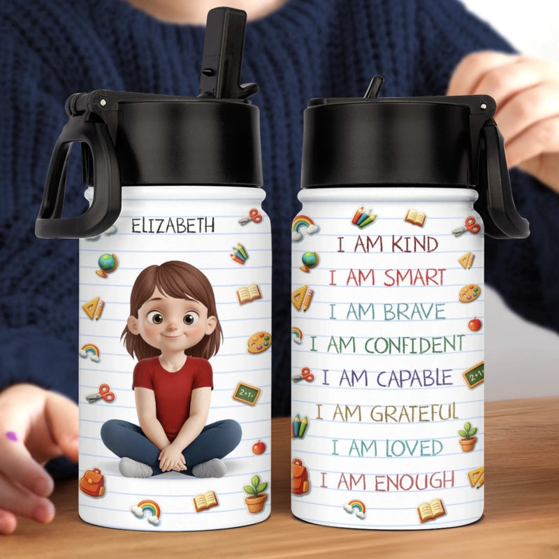 Custom Kid Water Bottle - Personalized Back To School Gifts For Kids - School Days, Cool Sips