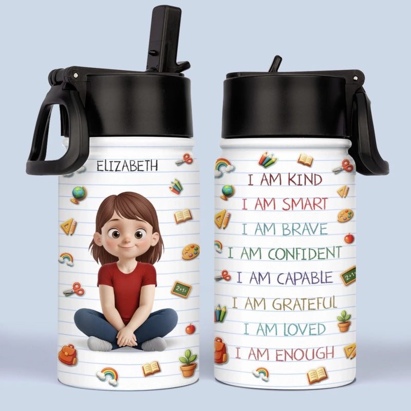Custom Kid Water Bottle - Personalized Back To School Gifts For Kids - School Days, Cool Sips